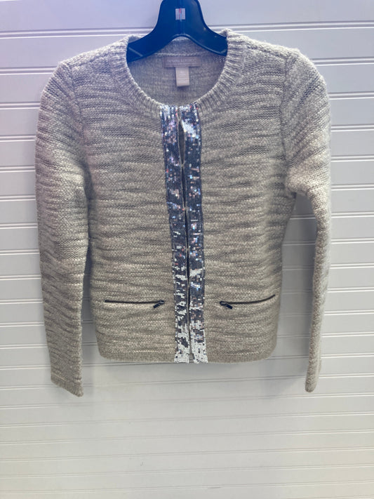 Sweater Cardigan By Banana Republic In Silver & Tan, Size: Xs