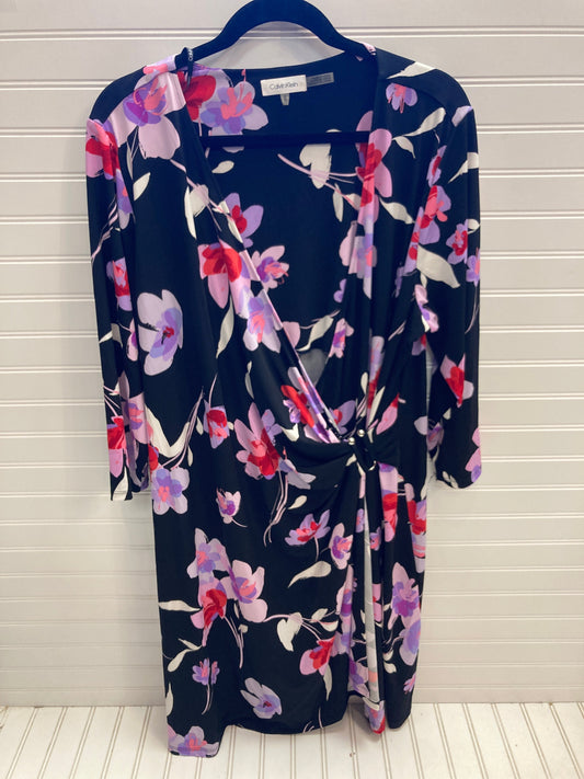 Dress Work By Calvin Klein In Floral Print, Size: 1x