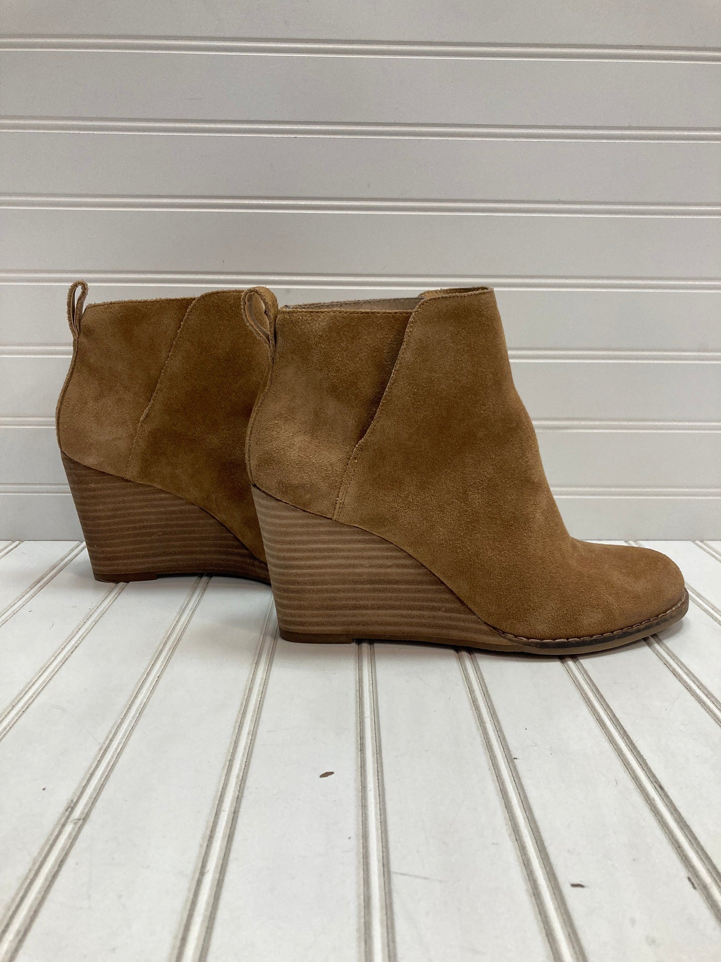 Boots Ankle Heels By Lucky Brand In Brown, Size: 8