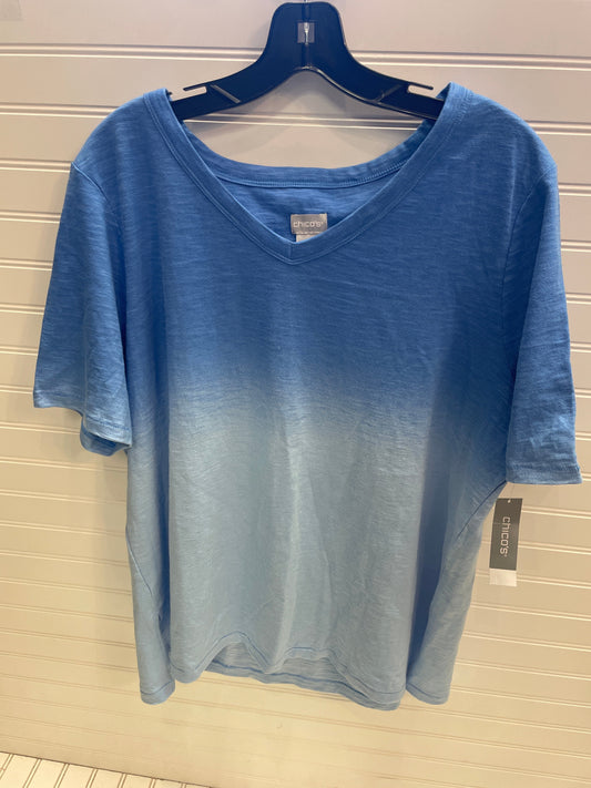 Top Short Sleeve By Chicos In Blue, Size: Xl