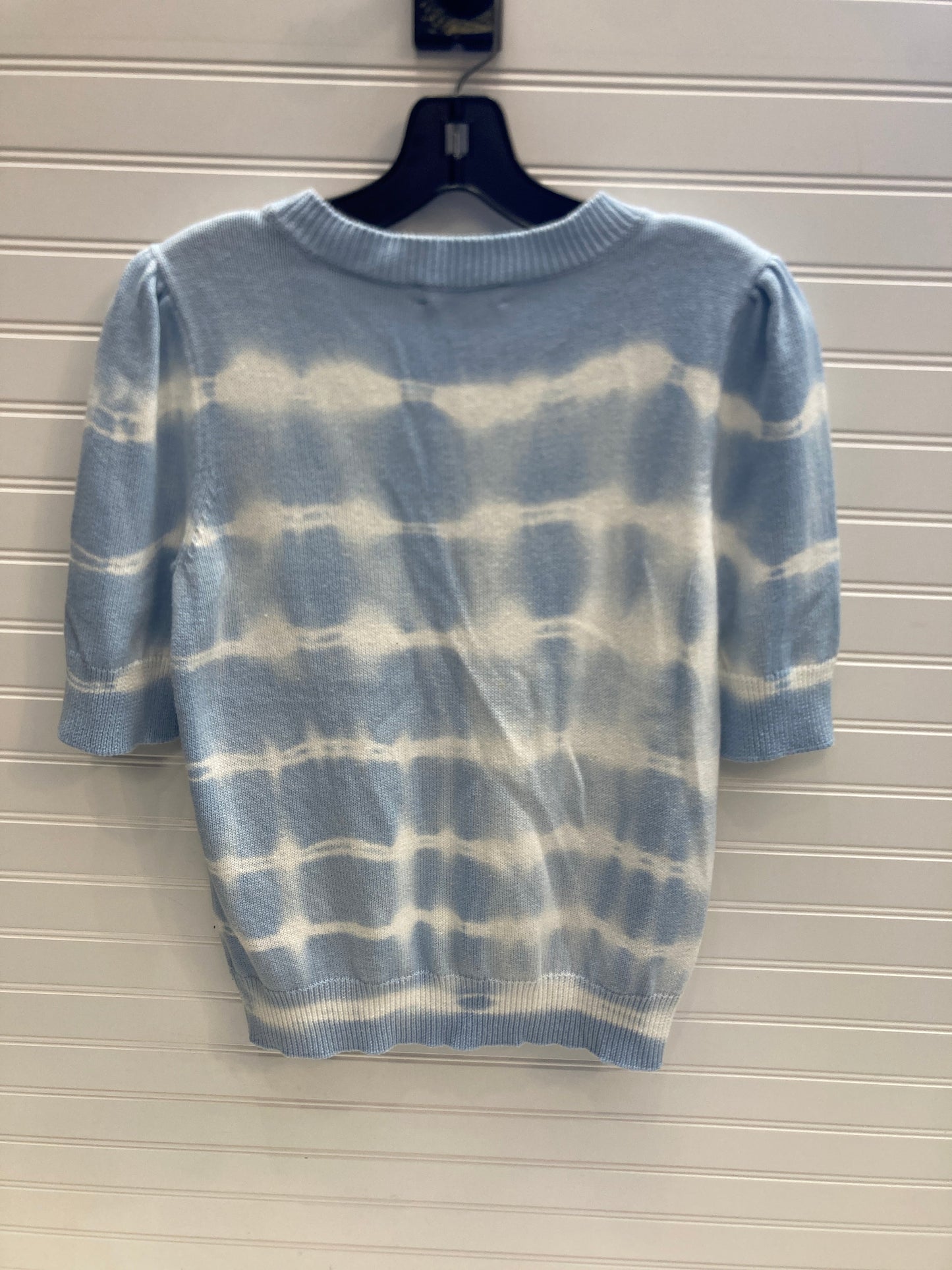 Sweater Short Sleeve By Anthropologie In Blue & White, Size: M