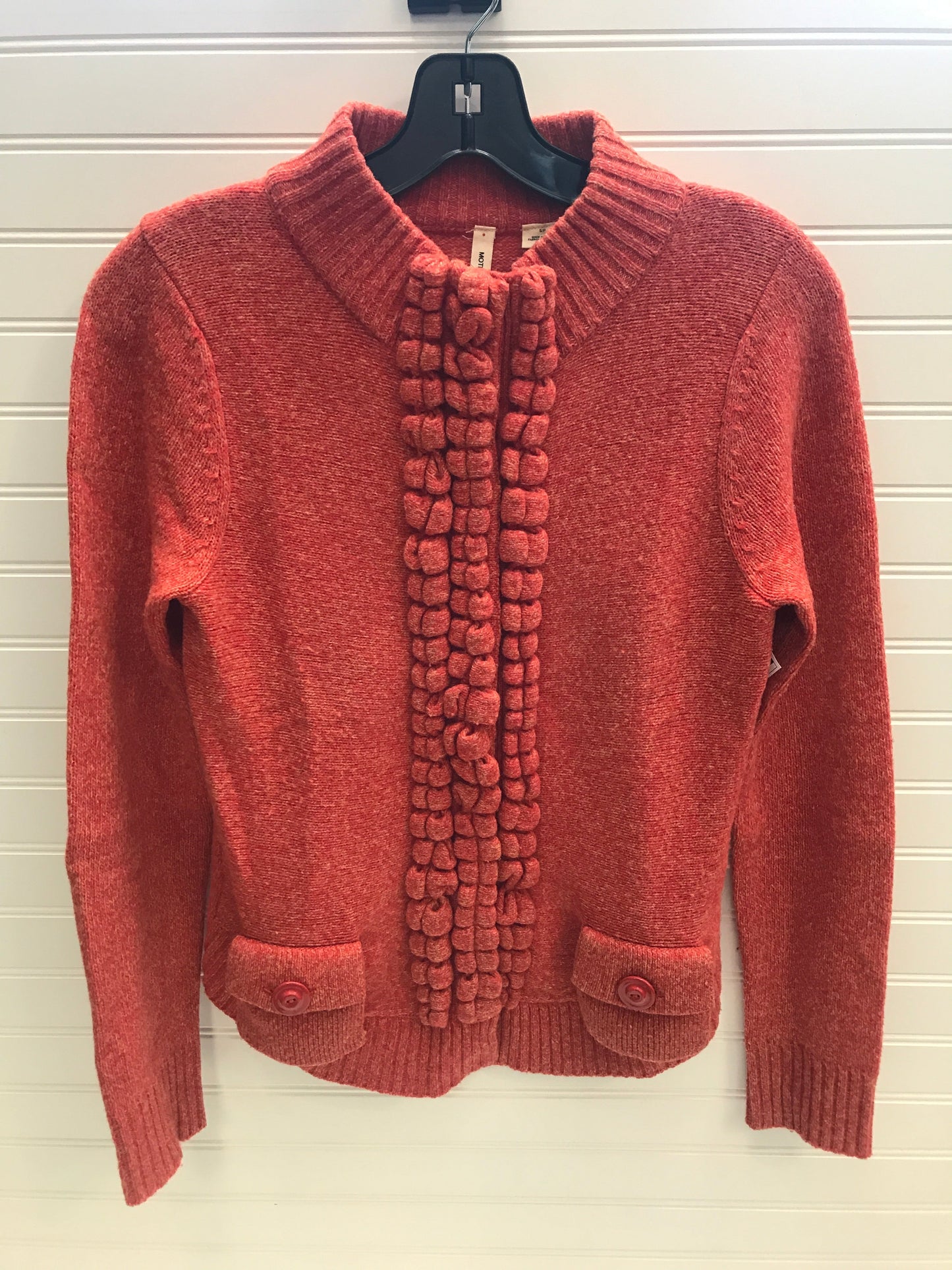 Sweater Cardigan By Moth In Orange & Red, Size: S