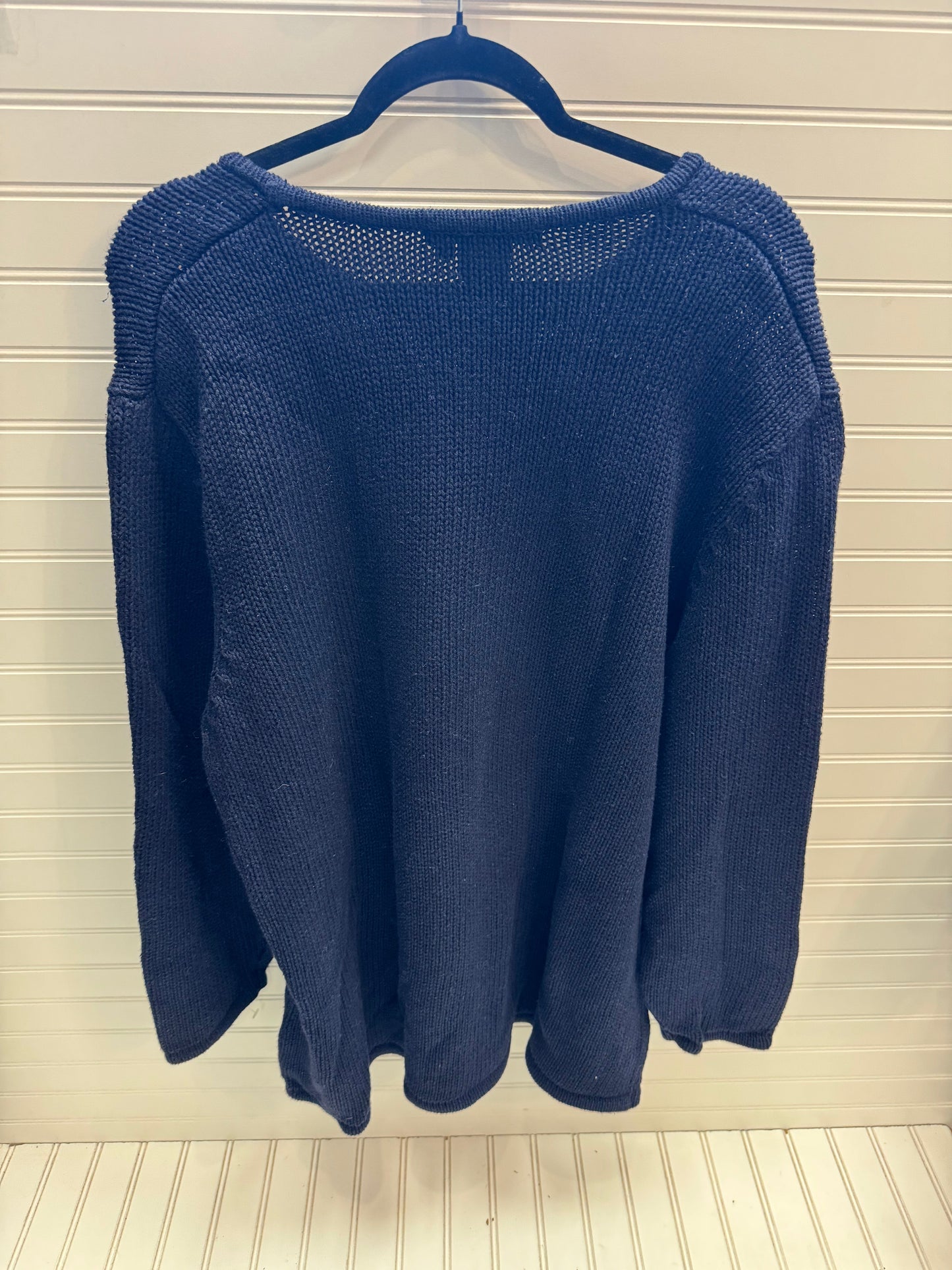 Sweater By Nina Leonard In Blue & White, Size: 3x