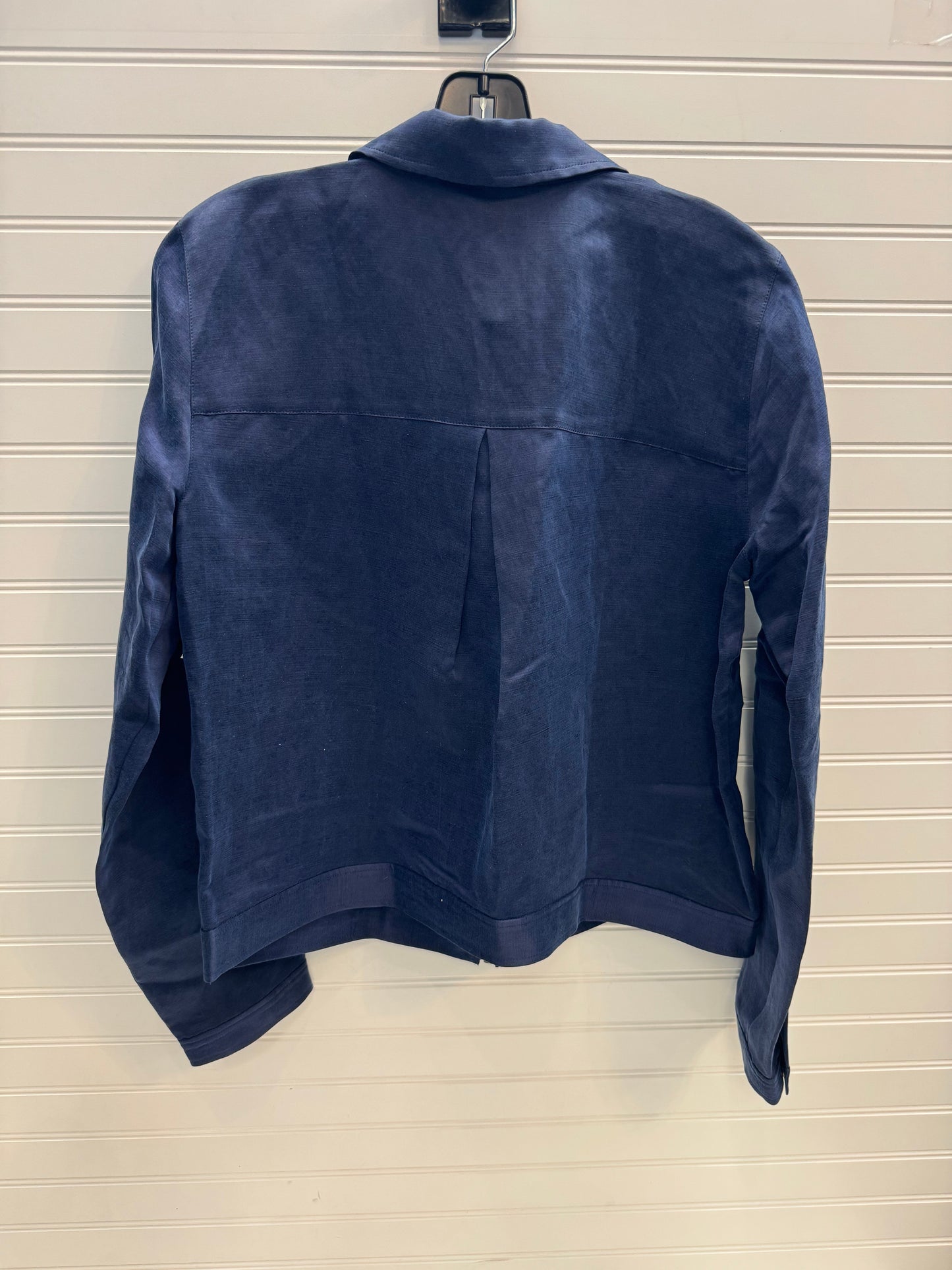 Jacket Shirt By Eileen Fisher In Navy, Size: S