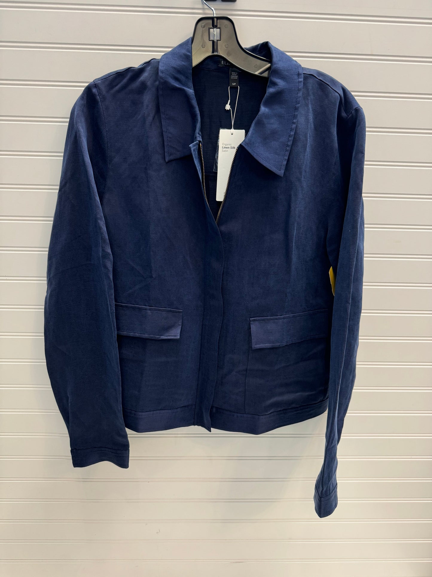 Jacket Shirt By Eileen Fisher In Navy, Size: S