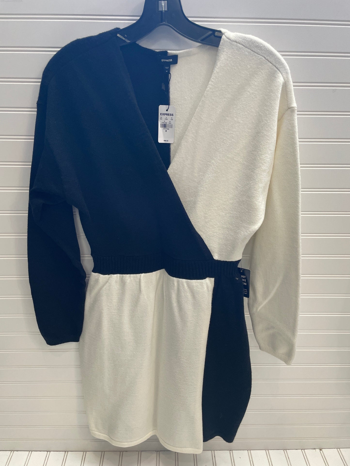 Dress Sweater By Express In Black & White, Size: M