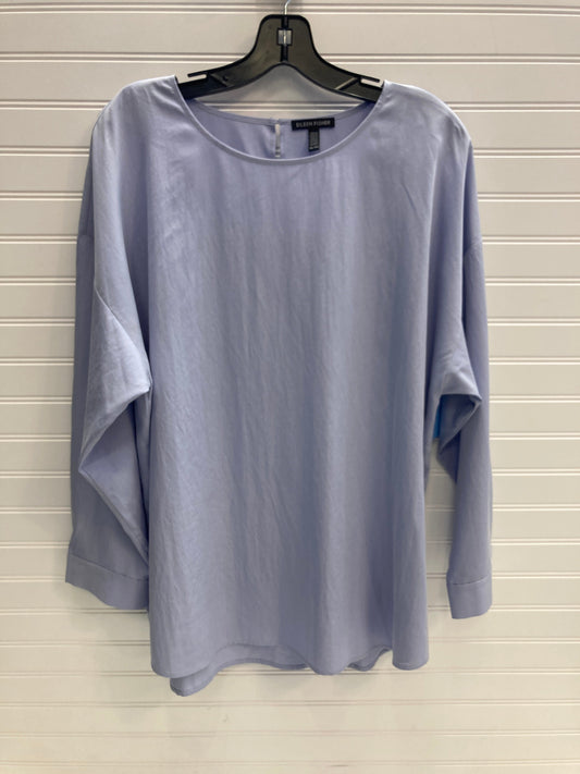 Top 3/4 Sleeve By Eileen Fisher In Purple, Size: Xl