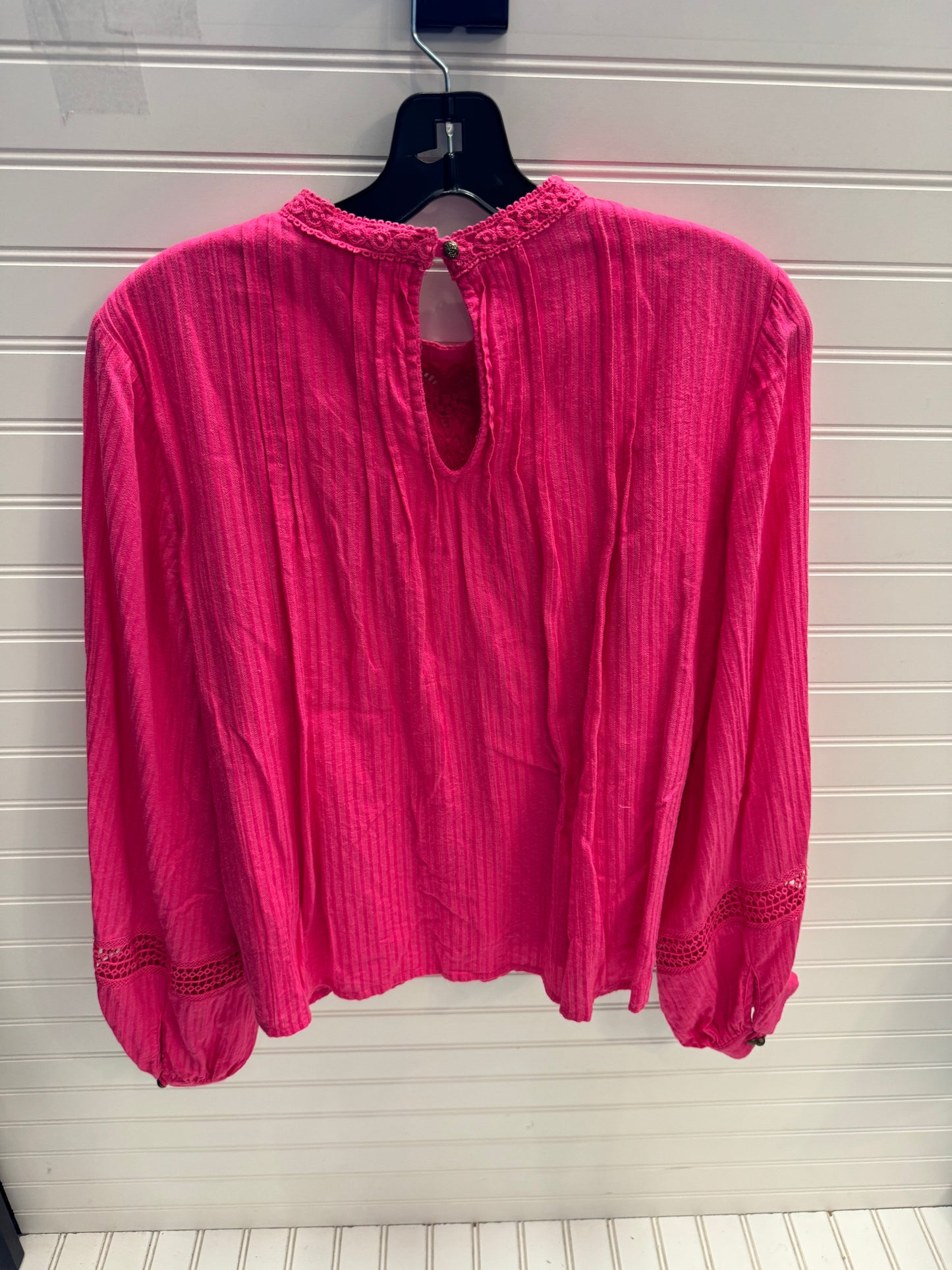 Top Long Sleeve By Anthropologie In Pink, Size: M