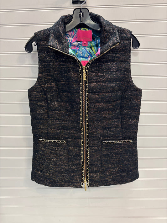 Vest Designer By Lilly Pulitzer In Black & Gold, Size: S