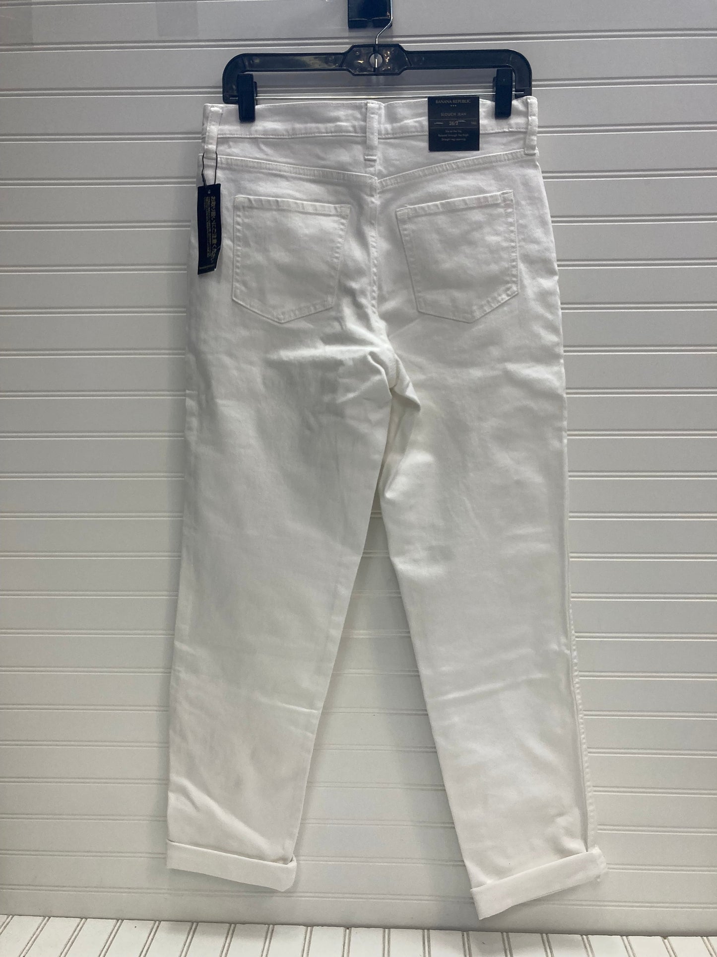 White Denim Jeans Straight Banana Republic, Size 2