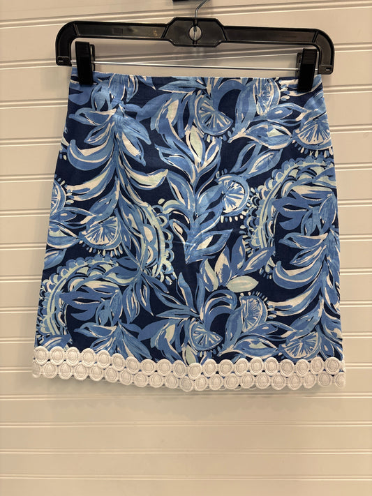 Skirt Designer By Lilly Pulitzer In Blue & White, Size: Xxs