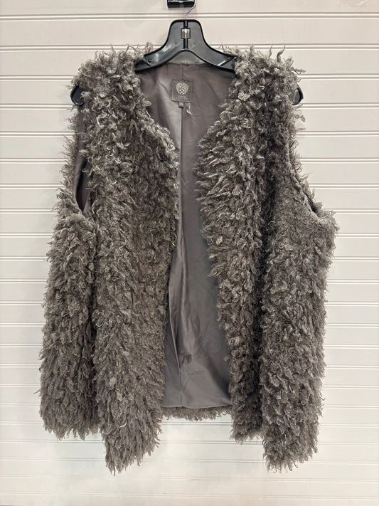 Vest Faux Fur & Sherpa By Vince Camuto In Grey, Size: 2x