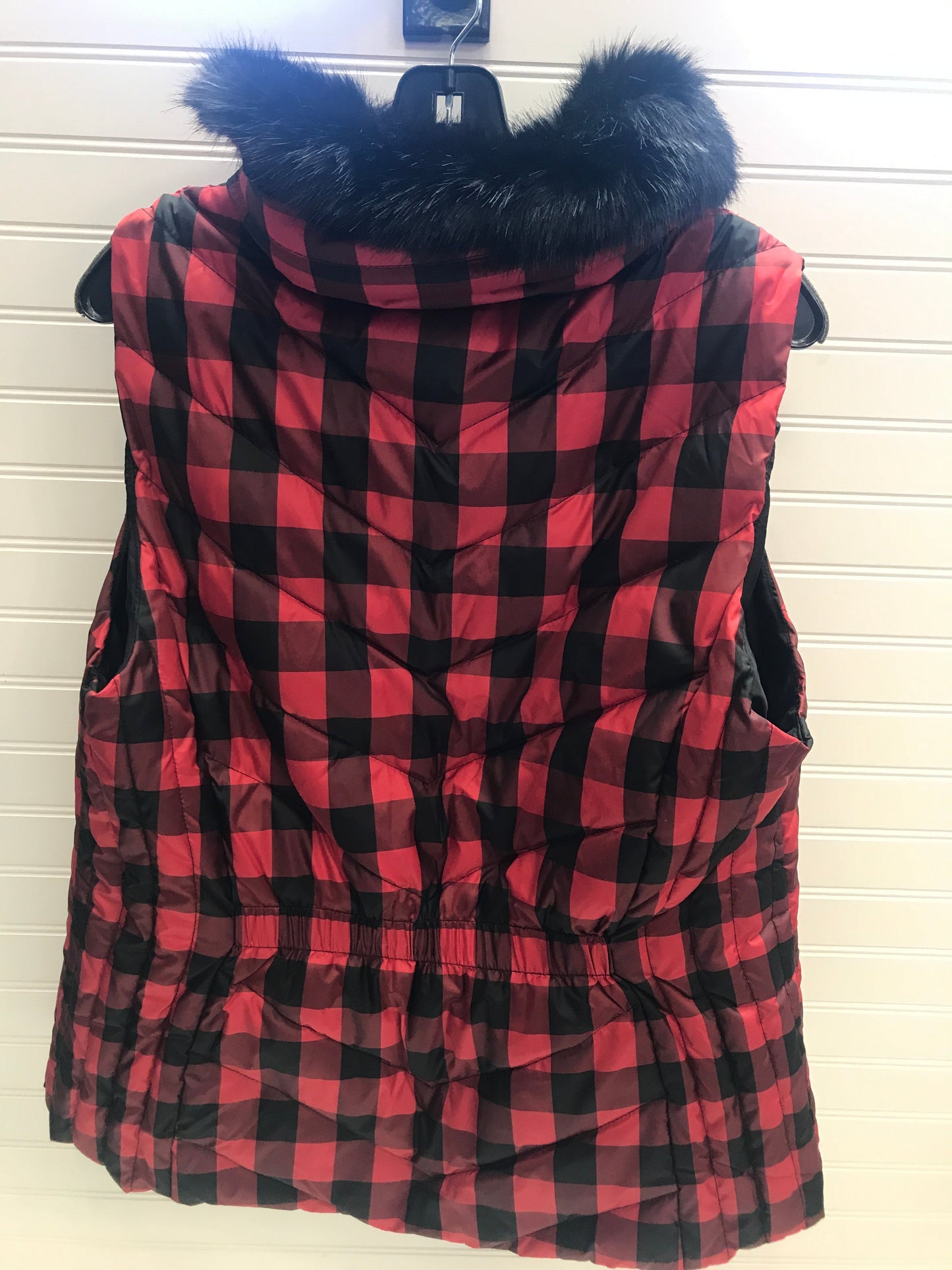 Vest Puffer & Quilted By Talbots In Black & Red, Size: Xl