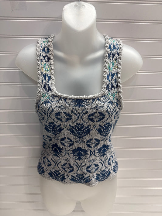 Top Sleeveless By Pilcro In Blue & White, Size: Xxs