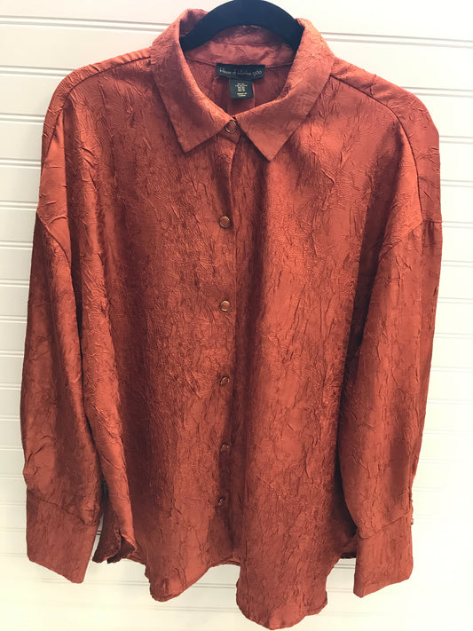 Blouse Long Sleeve By House Of Harlow In Orange, Size: Xl