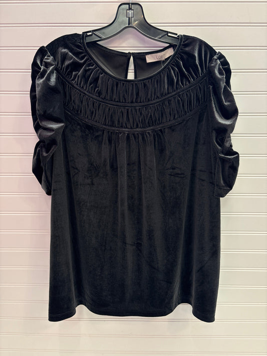 Top Short Sleeve By Loft In Black, Size: Xl