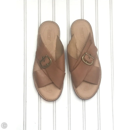 Sandals Flats By Born In Tan, Size: 10