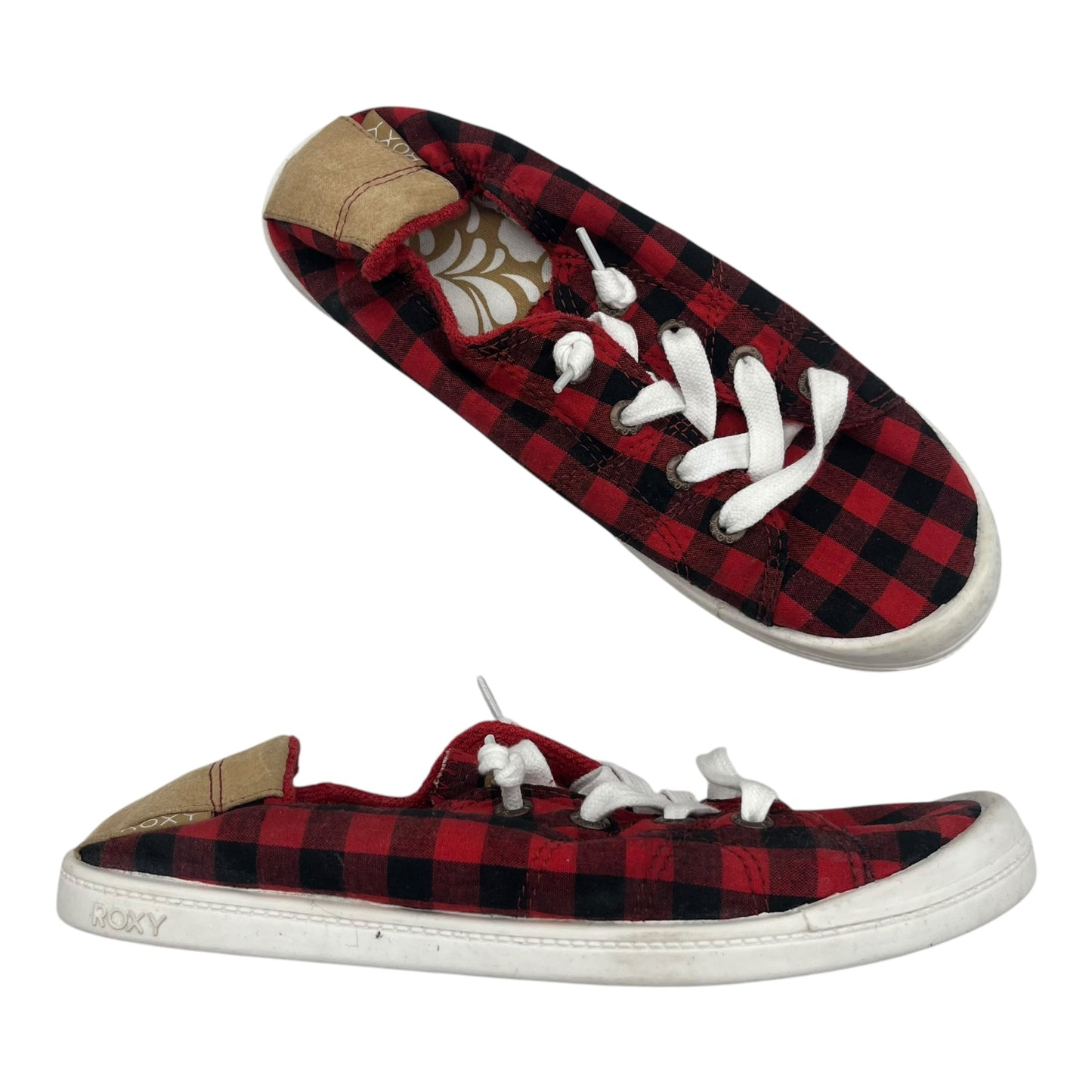 Shoes Sneakers By Roxy In Plaid Pattern, Size:7.5