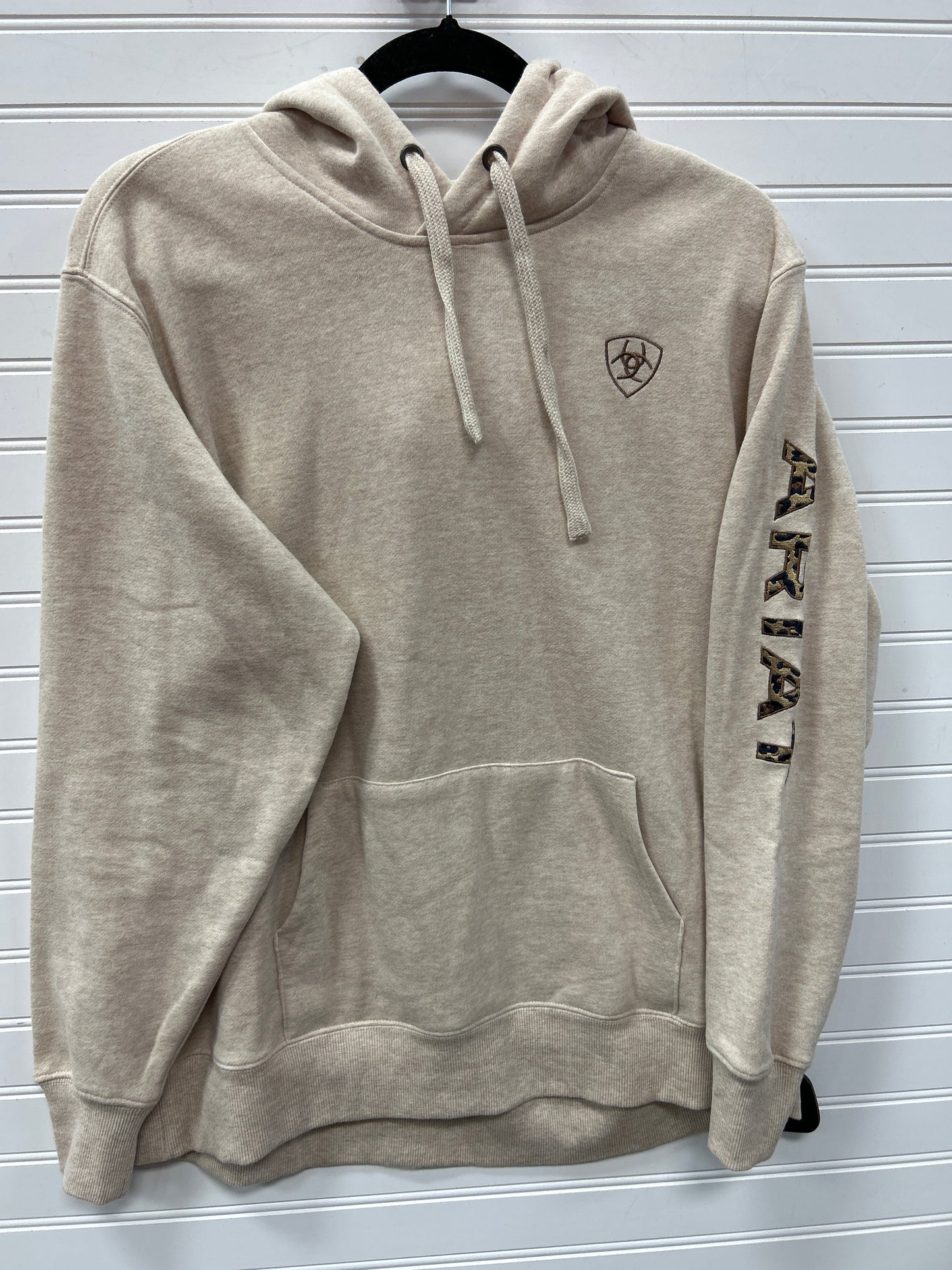 Sweatshirt Hoodie By Ariat In Tan, Size:L