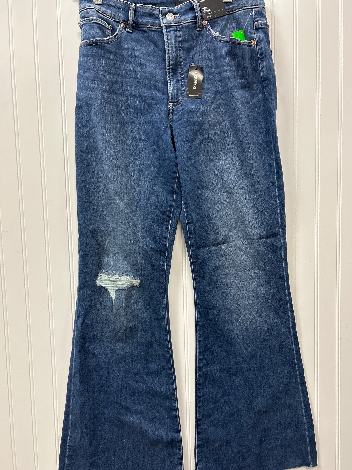 Jeans Flared By Express In Blue Denim, Size:10