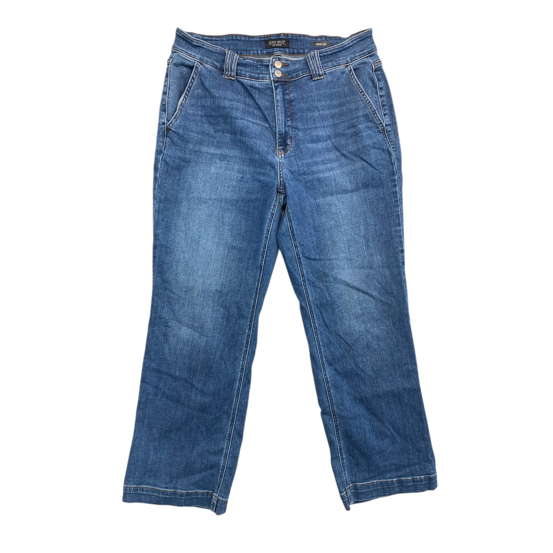 Jeans Flared By Judy Blue In Blue Denim, Size:18