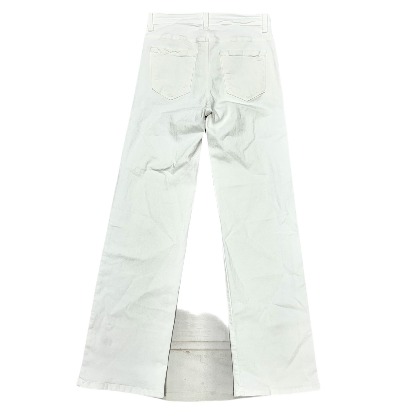 Jeans Flared By Karen Kane In White Denim, Size: 8