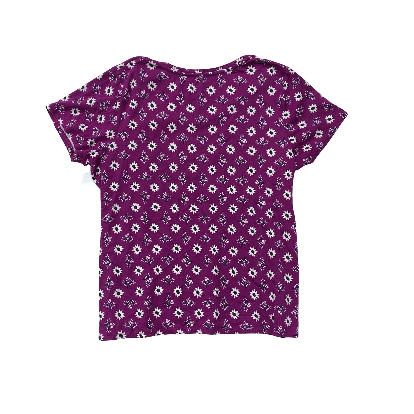 Top Ss Basic By Croft And Barrow In Purple & White, Size:Xl