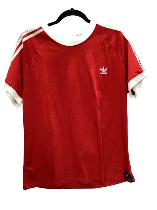 Red & White Athletic Top Short Sleeve Adidas, Size Xl