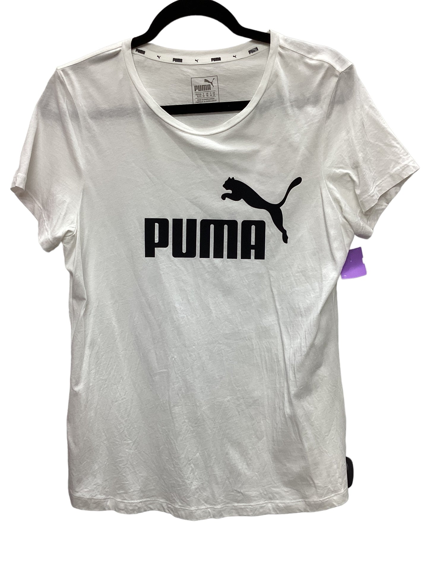 White Athletic Top Short Sleeve Puma, Size Xl