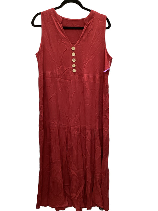 Red Dress Casual Midi Shein, Size L