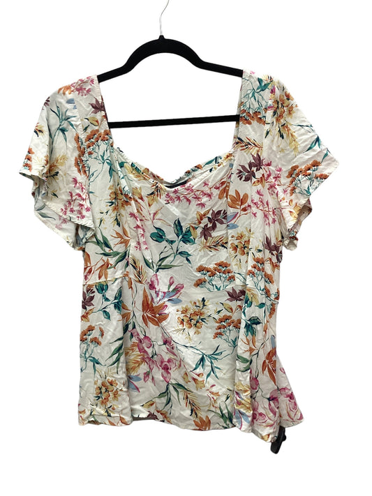 Floral Print Top Short Sleeve Torrid, Size 1x