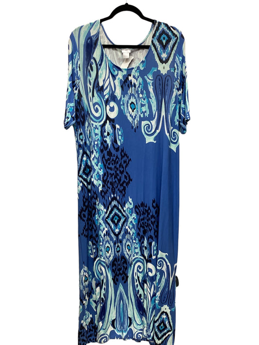 Blue Dress Casual Maxi Chicos, Size 3
