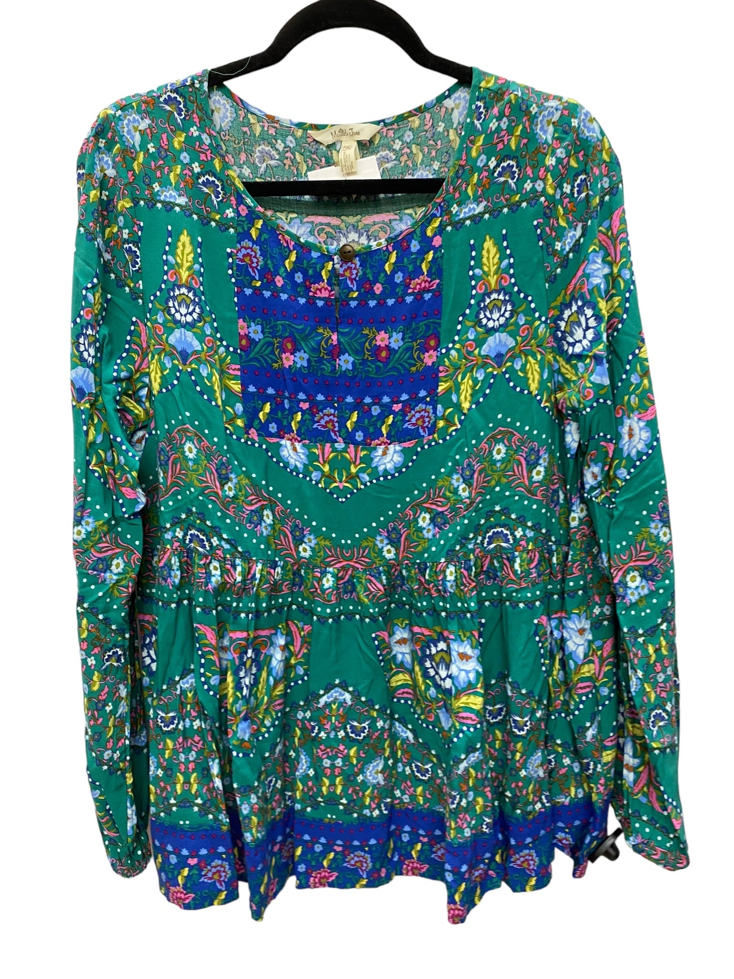 Top Long Sleeve By Matilda Jane In Green, Size: M