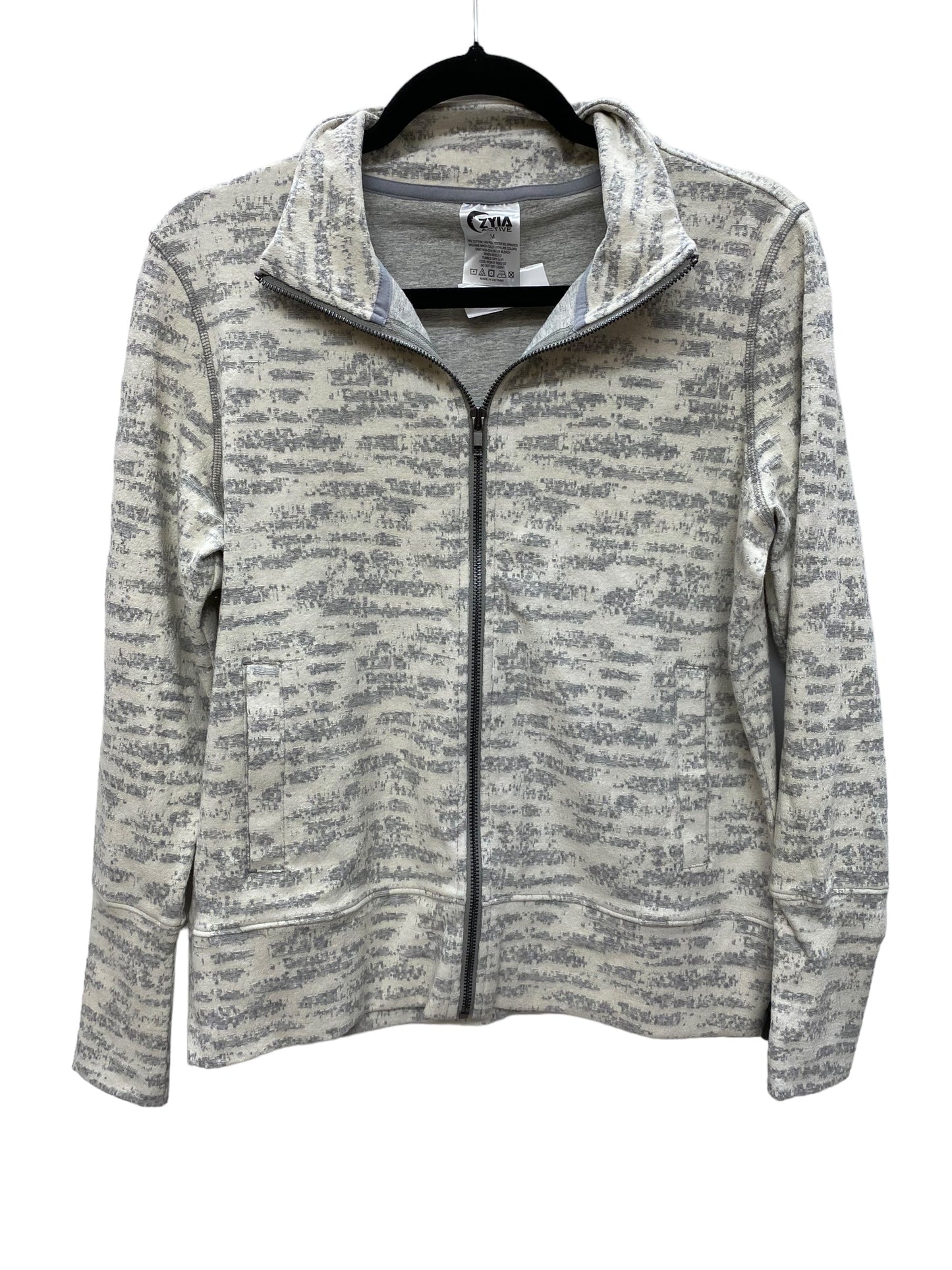 Athletic Jacket By Zyia In Grey, Size: M