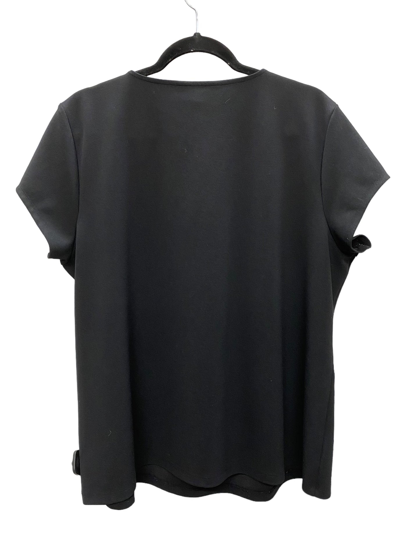 Top Short Sleeve By Liz Claiborne In Black, Size: Xxl