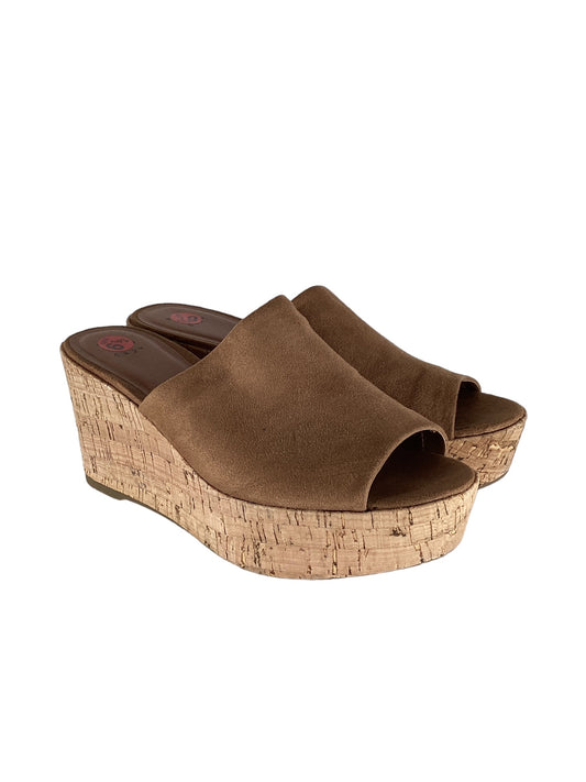 Sandals Heels Wedge By A New Day In Tan, Size: 6.5