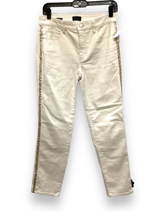 Jeans Straight By Talbots In Cream Denim, Size: 2petite