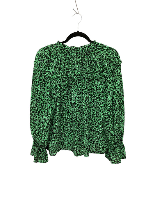 Top Long Sleeve By Who What Wear In Black & Green, Size: S