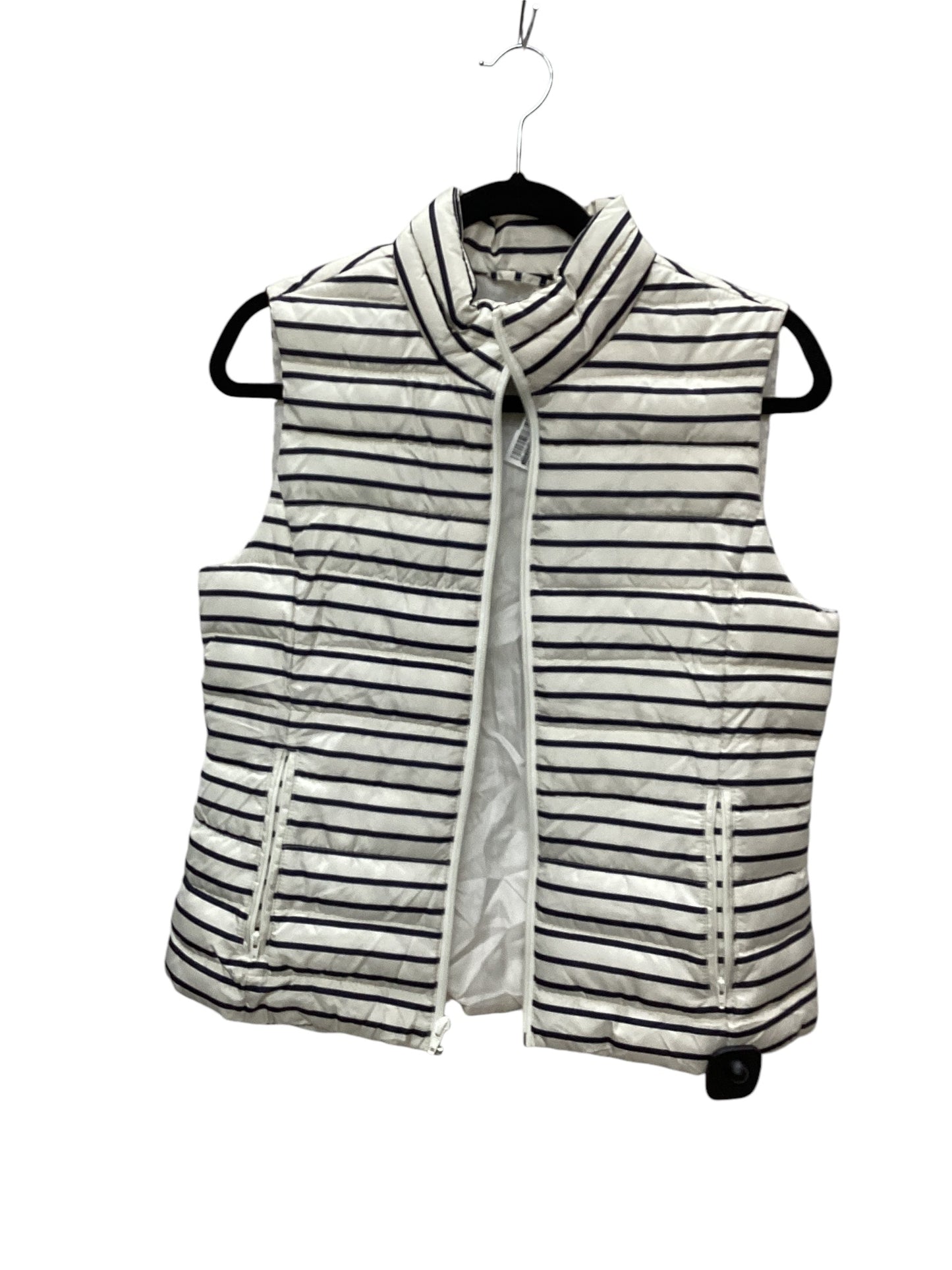 Vest Puffer & Quilted By Colebrook In Blue & Cream, Size: M