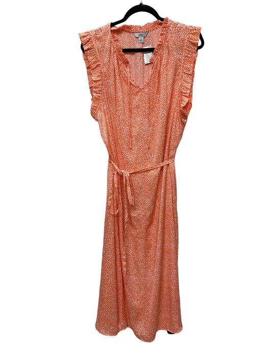 Dress Casual Maxi By Crown And Ivy In Orange & White, Size: 2x