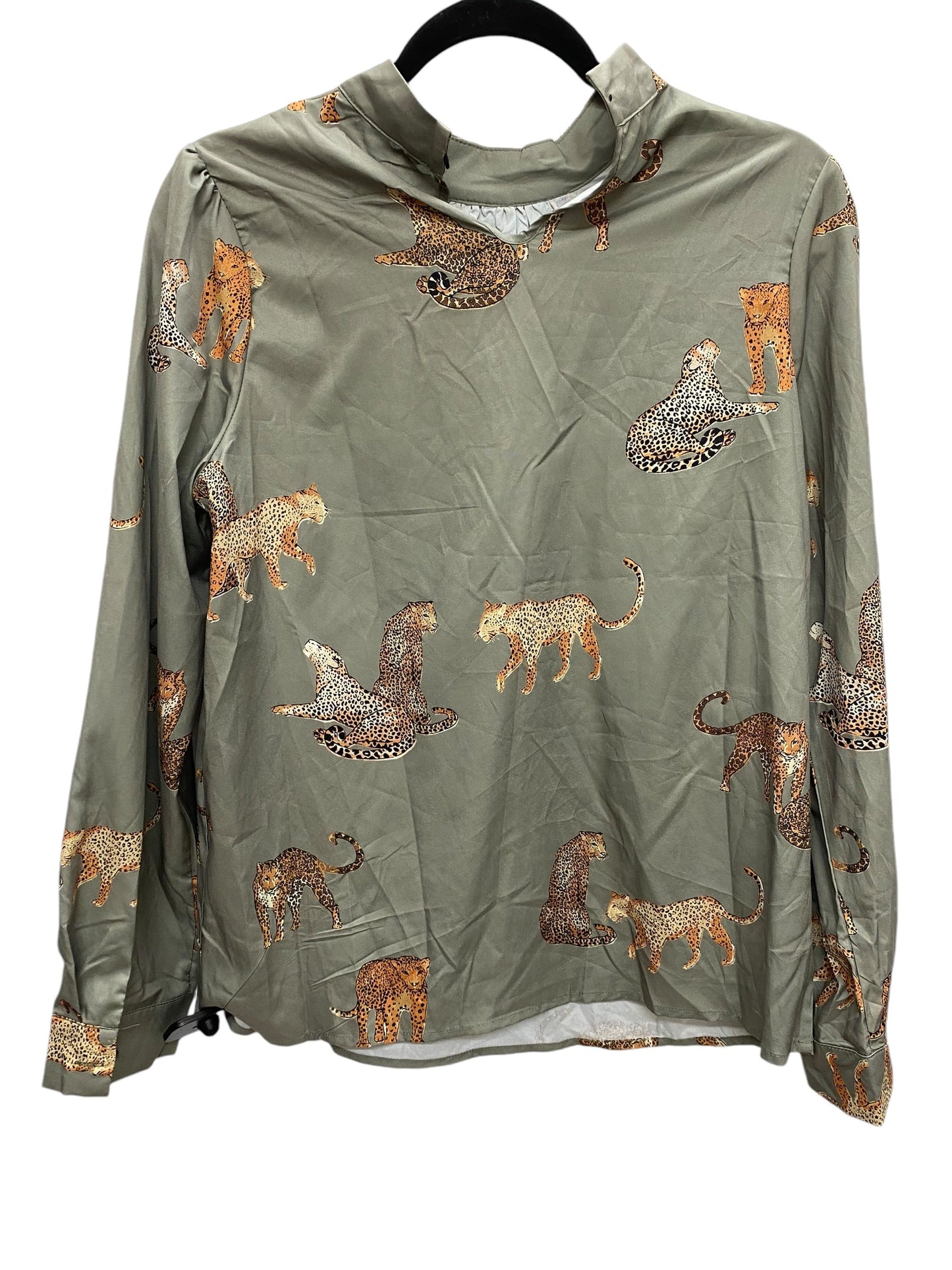 Top Long Sleeve By Shein In Green, Size: M