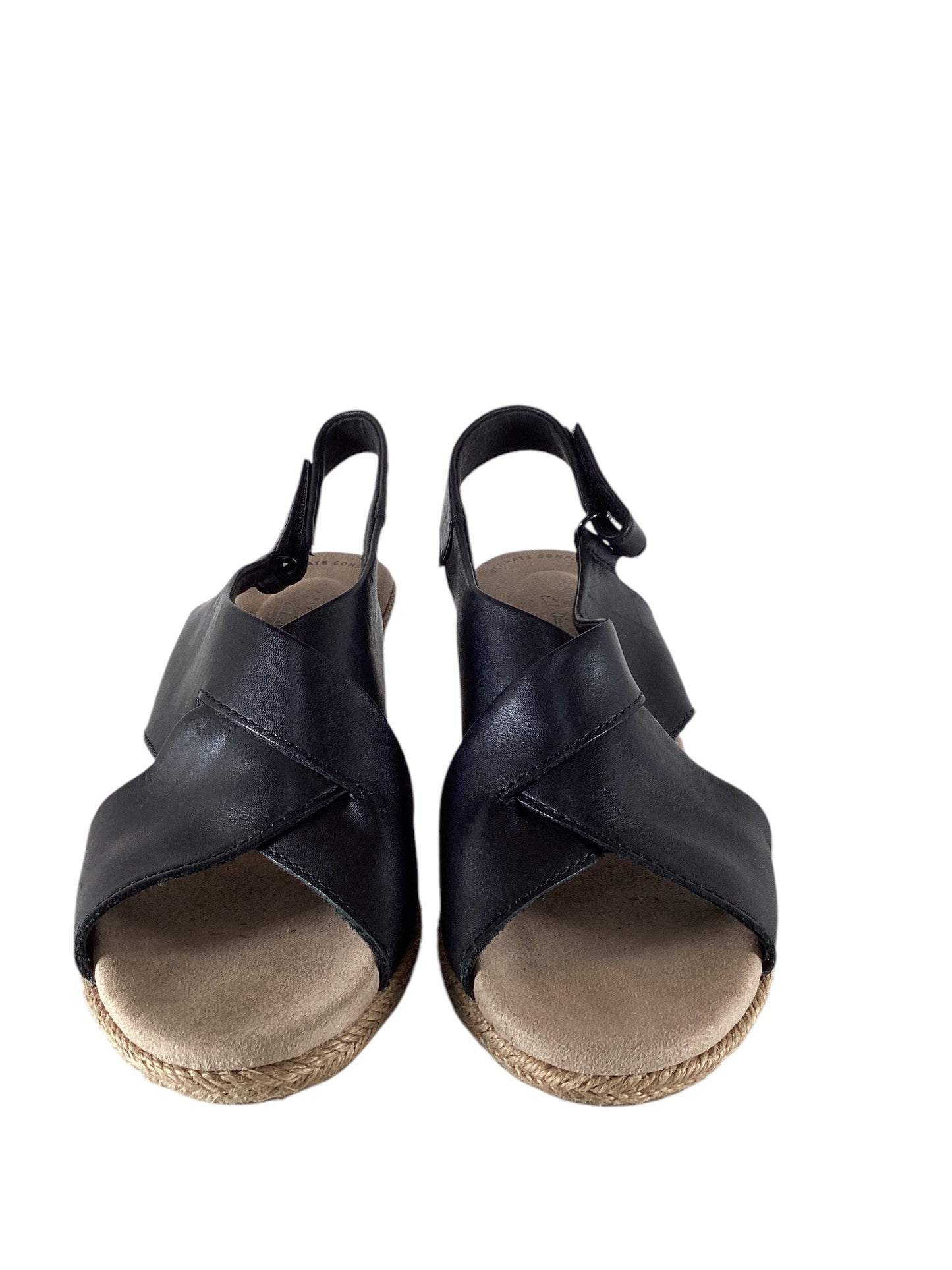 Sandals Heels Wedge By Clarks In Black, Size: 7