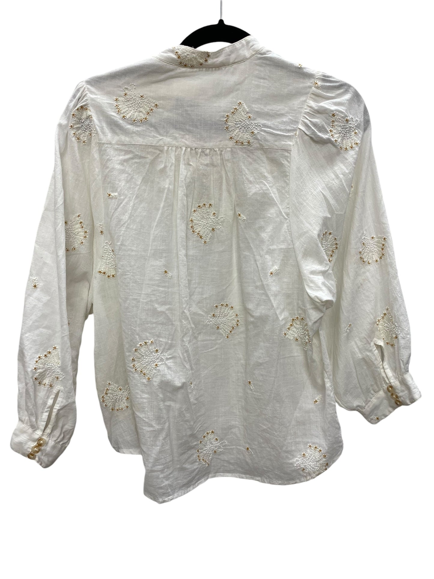 Top Long Sleeve By Anthropologie In White, Size: S