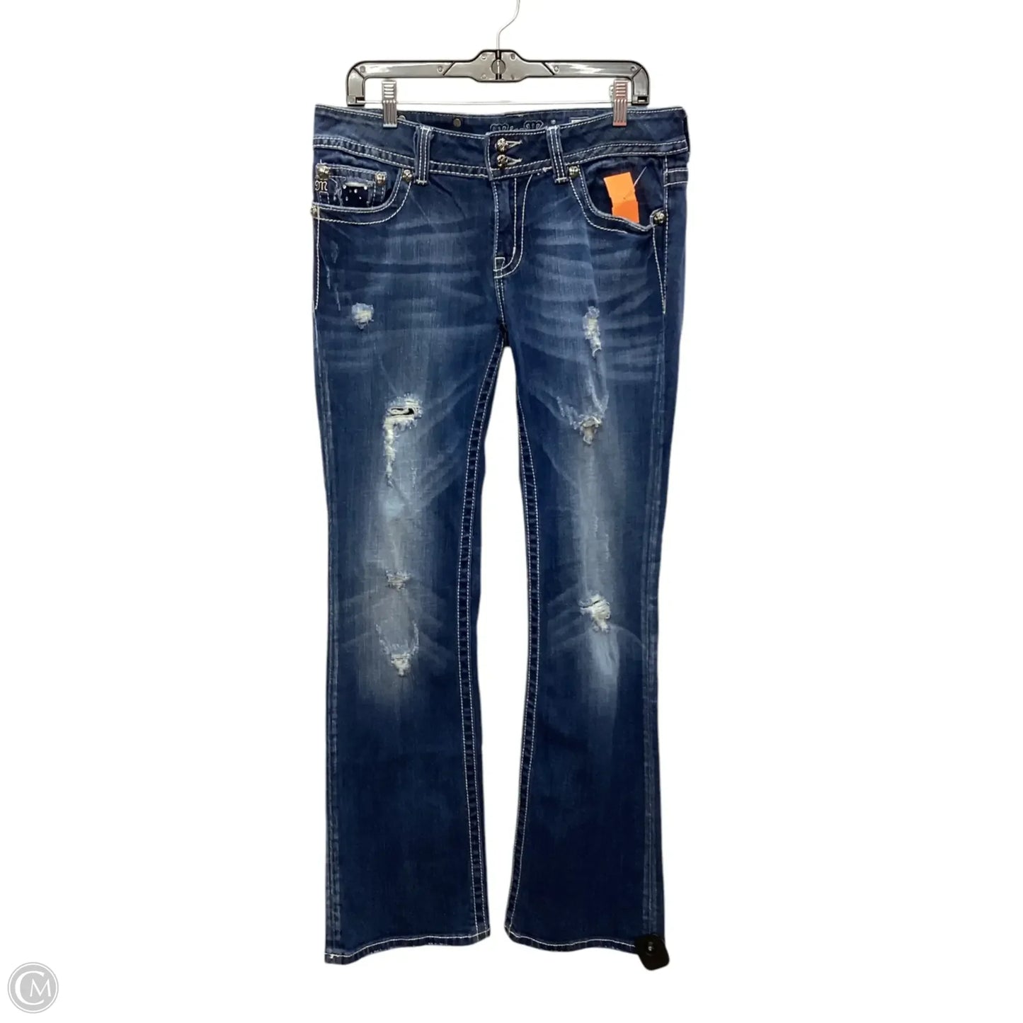 Jeans Boot Cut By Miss Me In Blue Denim, Size: 14