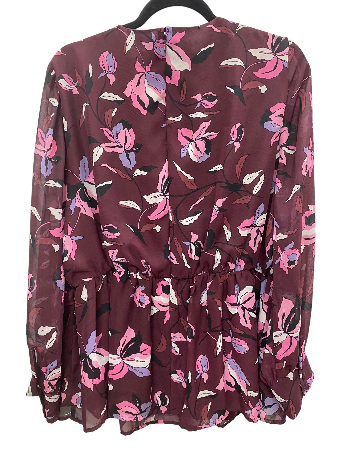 Floral Print Top Long Sleeve Lane Bryant, Size 16