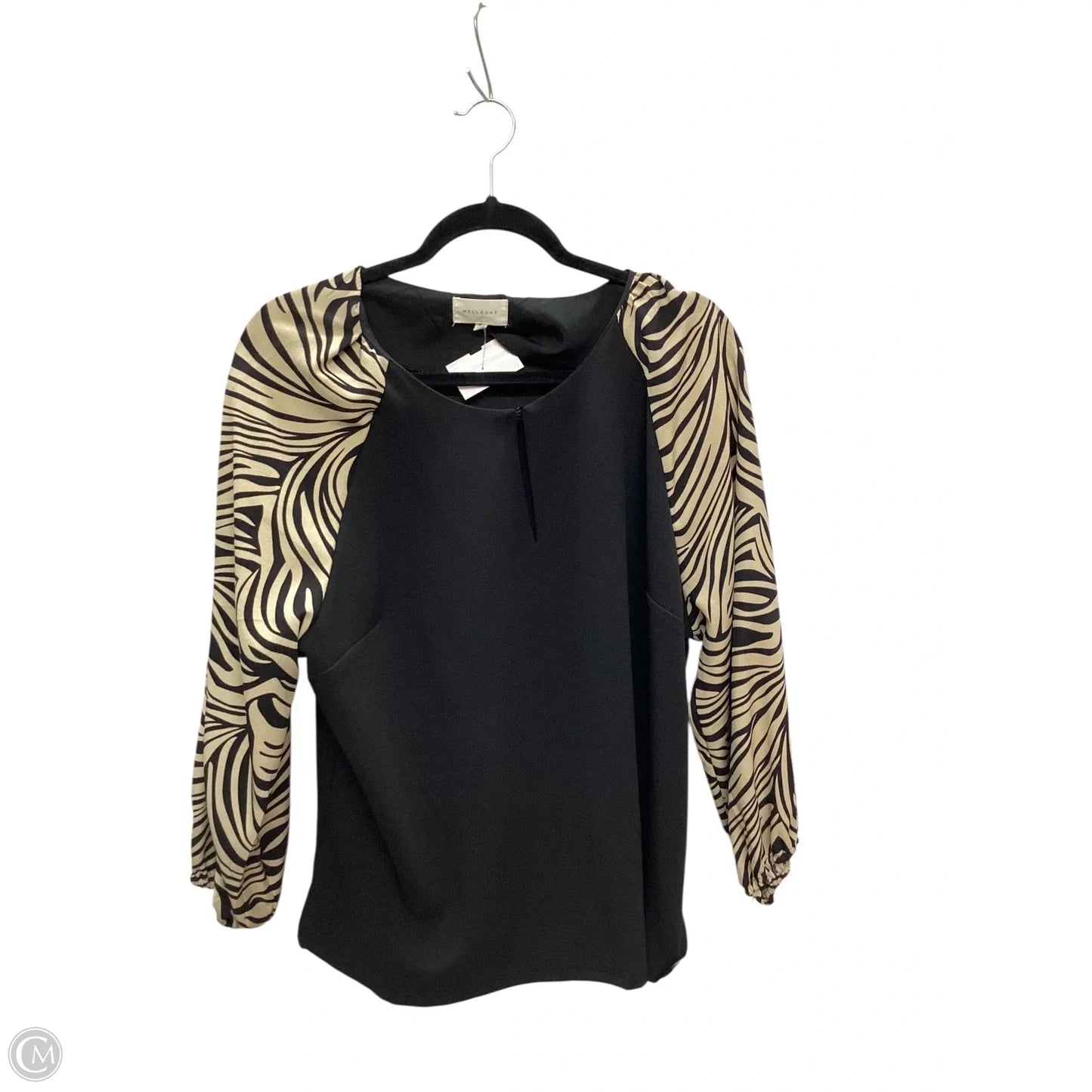 Top Long Sleeve By Melloday In Zebra Print, Size: Xl