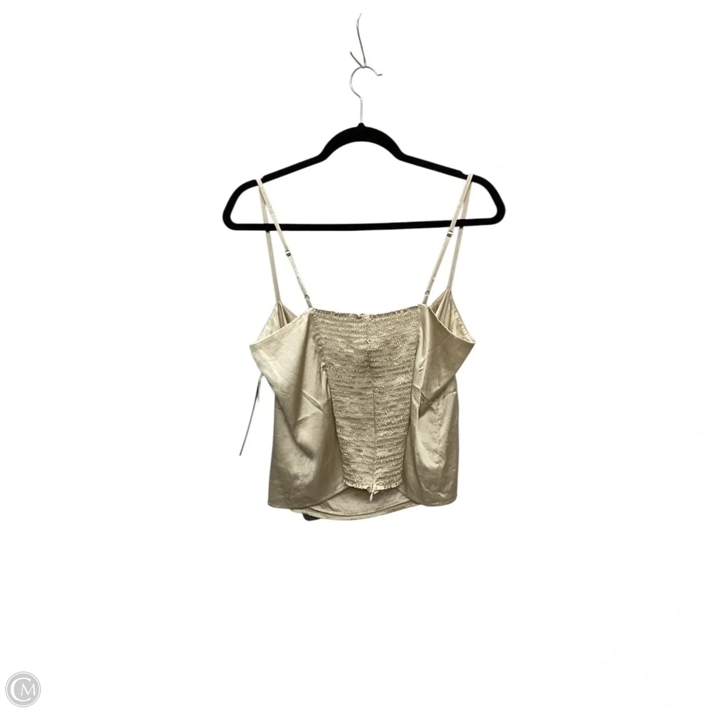 Designer Top Sleeveless By Reformation In Tan, Size: L