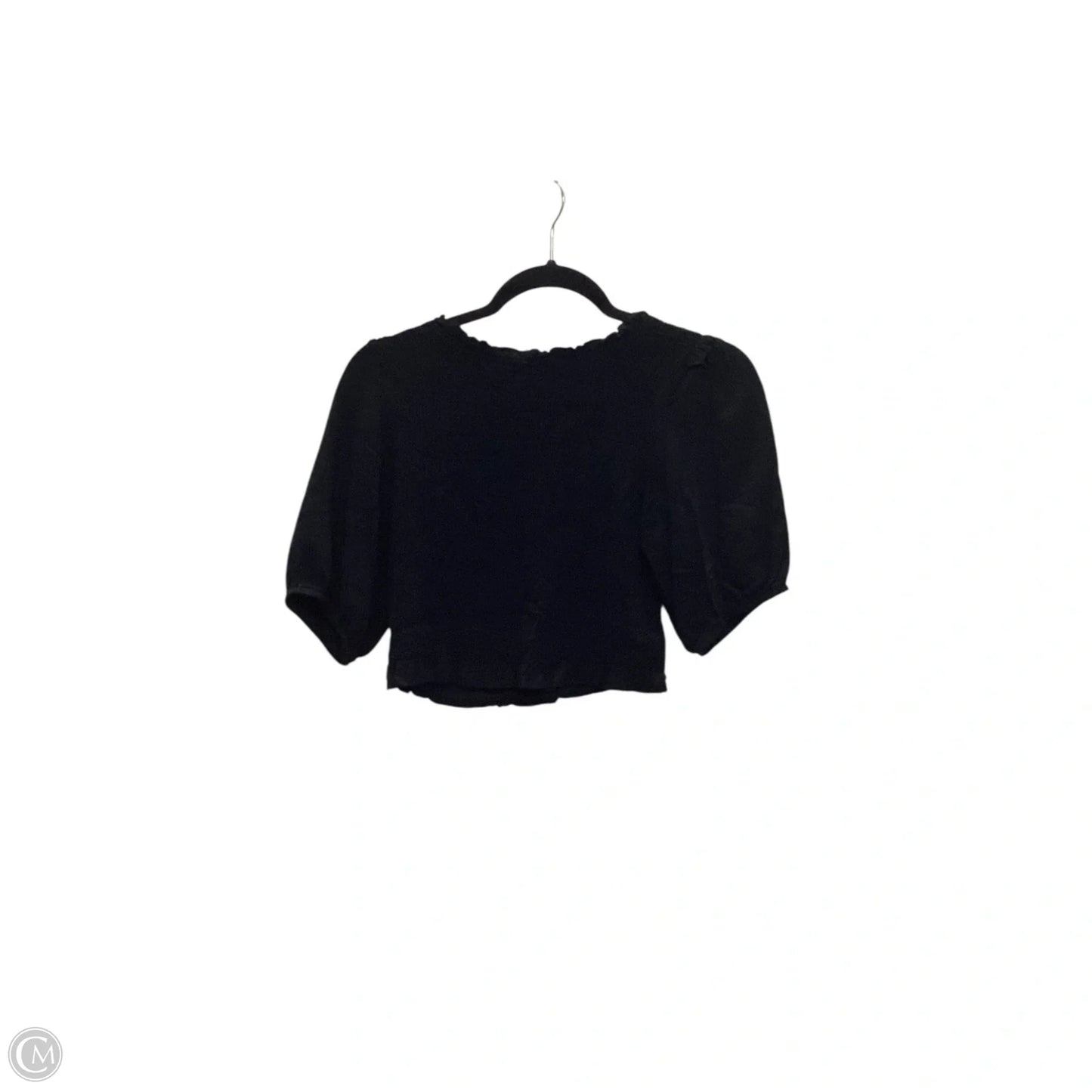 Top Short Sleeve By Glam In Black, Size: M