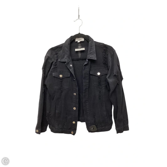 Jacket Denim By Clothes Mentor In Black Denim, Size: M