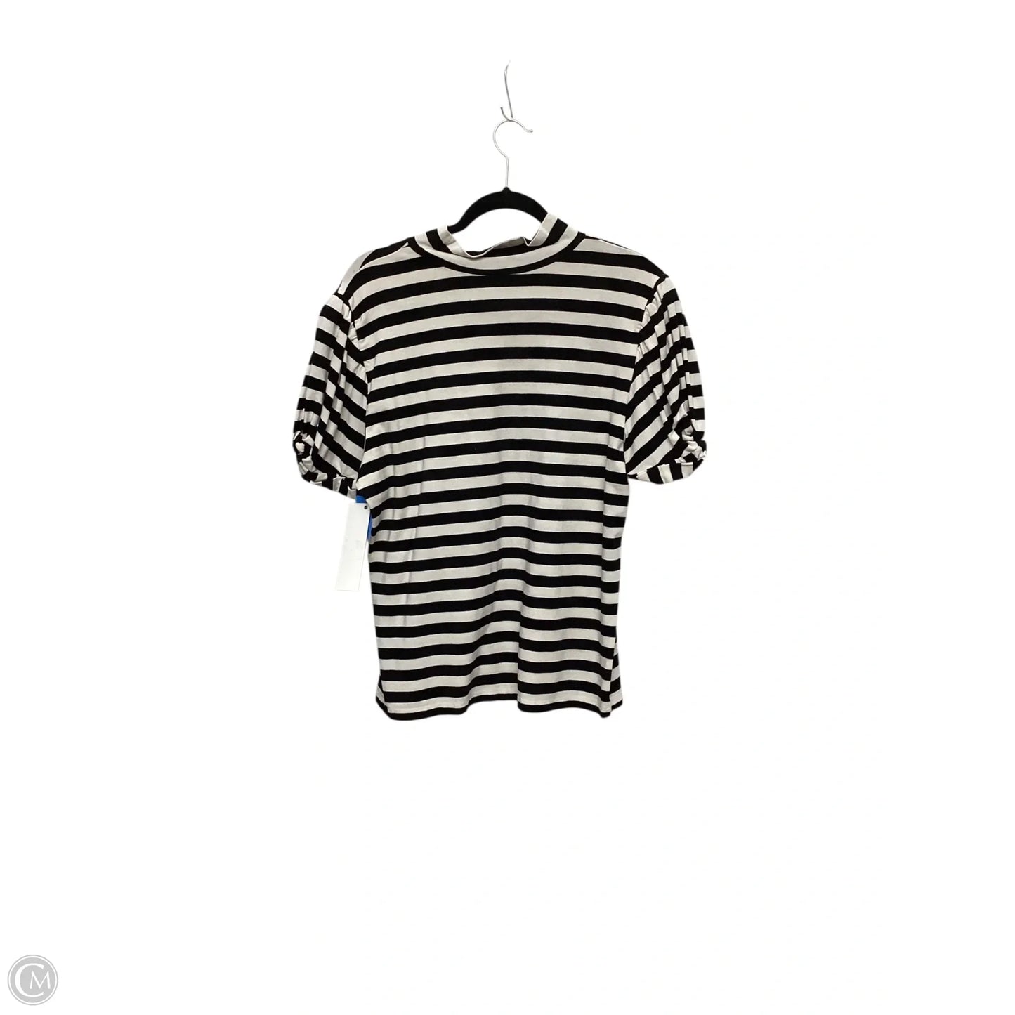 Top Short Sleeve Designer By Karl Lagerfeld In Striped Pattern, Size: L